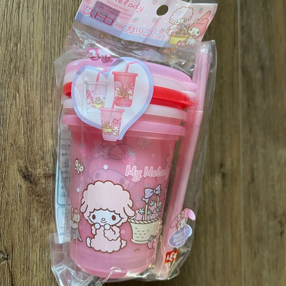 Sanrio Other - ONE Left! MY MELODY & MY SWEET PIANO-NWT Cup/Straw Set